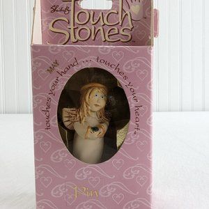 Vintage Sheila Bohnett Touch Stones May Angel Brooch Lapel Pin 98 Emerald Green